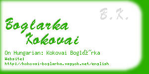 boglarka kokovai business card